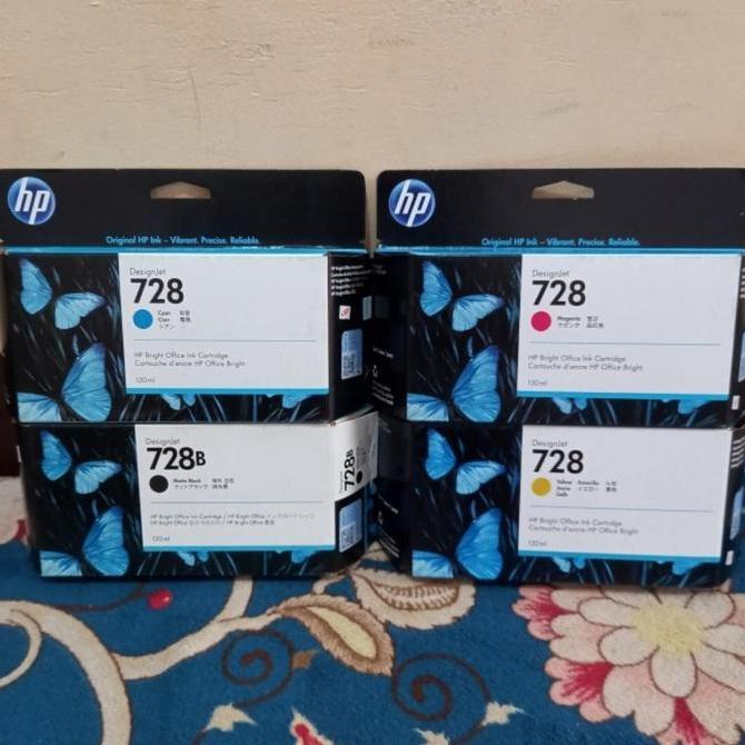 HARGA DISC - Tinta HP Plotter 728 (B C M Y )1Set For HP Designjet T730, T830 MFP