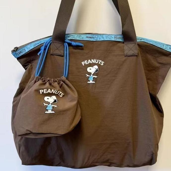 TERMURAH - New Jepang Cute Snoopy Kapasitas Besar Kantor Tas Bagasi Tas Trolley Kasing Kantong Kanva