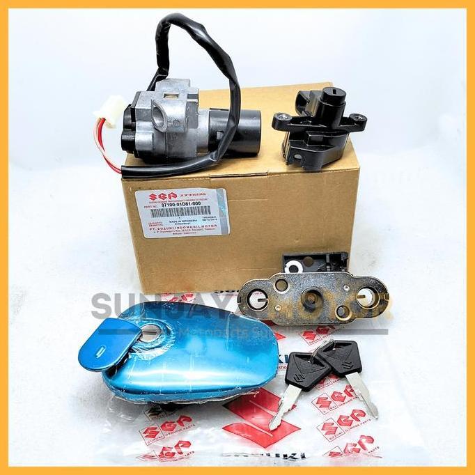 Promo Keyset Original Suzuki 45F Kunci Kontak Thunder 125 Tander Tunder 1 Set Key Set Konci Motor As