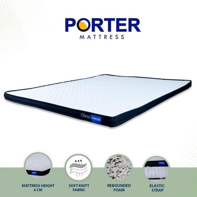 BEBAS ONGKIR - Mattress Pad / Pelapis Kasur / Topper Rebounded Foam PORTER - Glaze