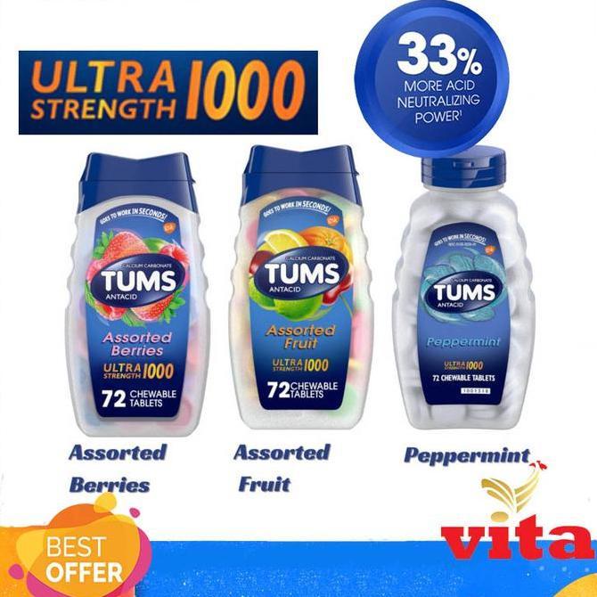 Tums Extra Ultra Strength 1000mg 72 tabs