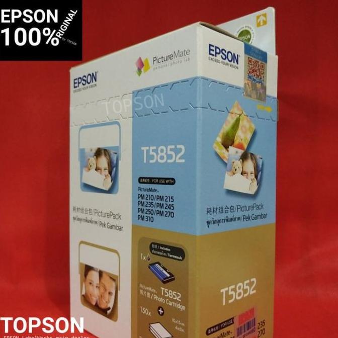 NEW Epson Picturepack T5852 photo paper & ink cartridge picturemate PM245