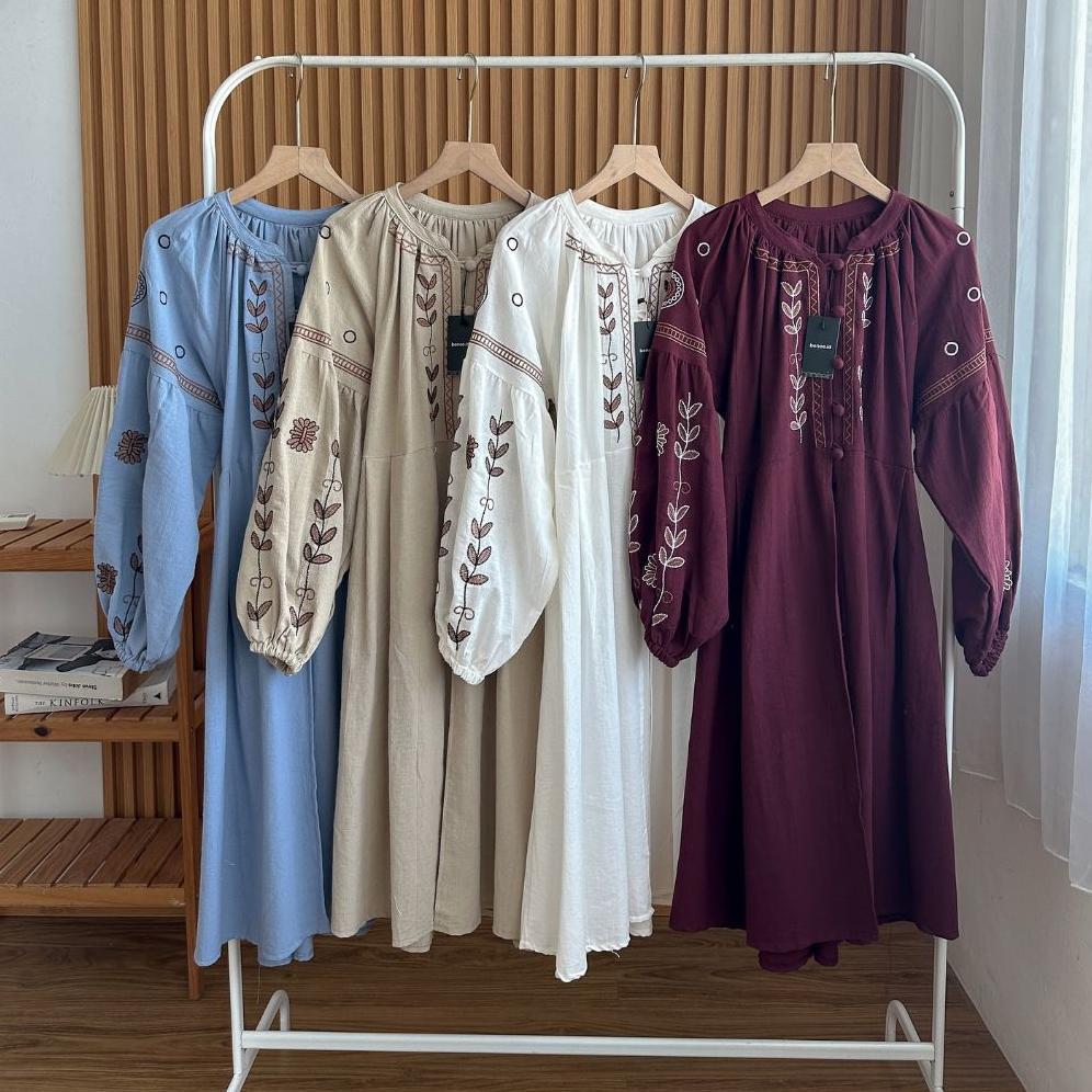 Harga Miring Flora Tunik / Tunik Katun Bordir Kebaya Modern Baju Kondangan Tunik Bordir Tunik Putih 