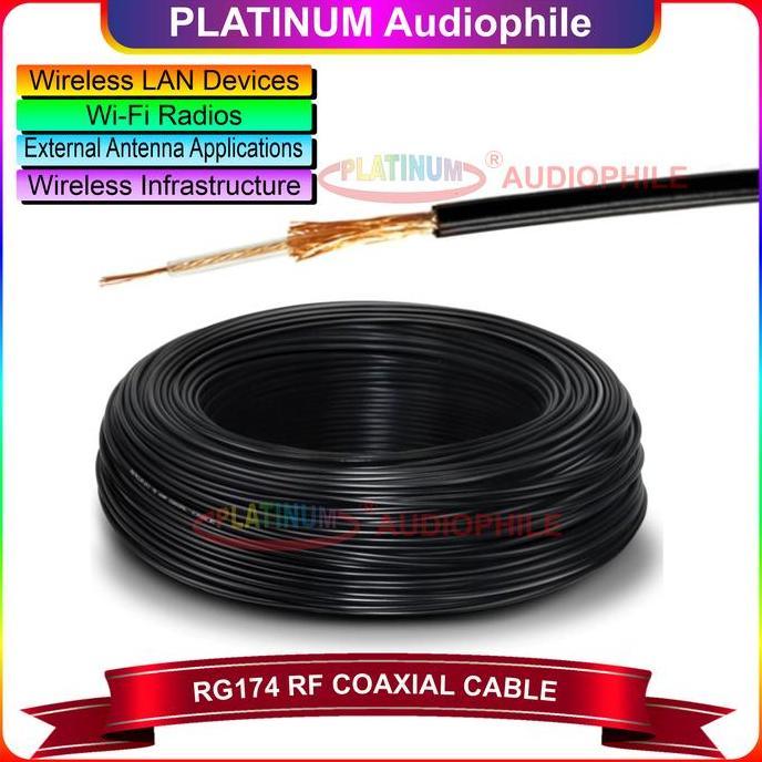 URCHILEST Kabel RG174 RF Coaxial Cable Tembaga Eceran Meteran
