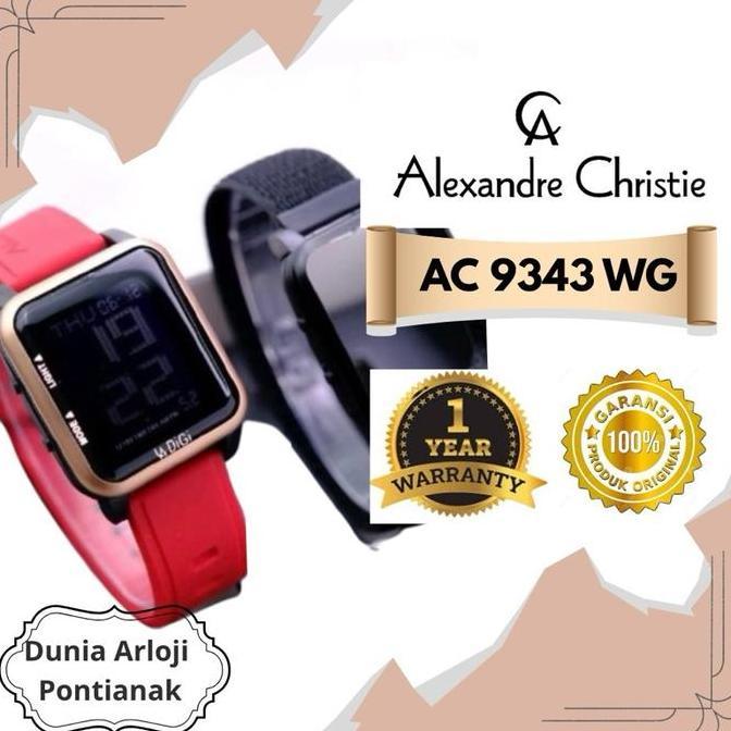 Terlaris [Dunia Arloji Pontianak] Jam Tangan Karet Cewek Alexandre Christie Seri 9344 Bf Digital Kem
