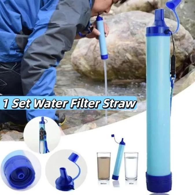 NALPABHI 1 Set Water Filter Straw Filter Air Minum Portable Outdoor Filter Air Darurat Berkemah Filt