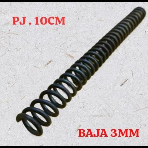 ESOKUIKI Per Spring Tekan 3 mm Baja Panjang 10 cm