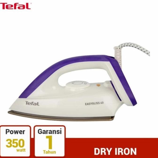 DIAMBU Tefal Setrika anti lengket Easygliss Dry Iron FS4040 350W Easy Gliss