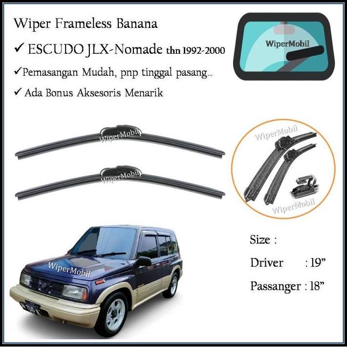 BEST DEAL WIPER FRAMELESS MOBIL SUZUKI ESCUDO JLX NOMADE 92 1993 1994 1995 