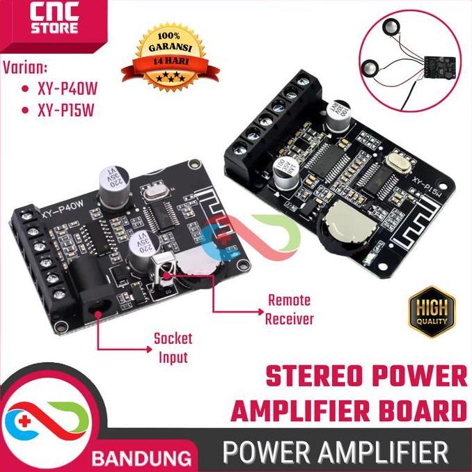 URCHILEST XY-P40W / XY-P15W Modul Power Amplifier Bluetooth 5.0 20W-40W Support 5V-24V DC untuk Spea