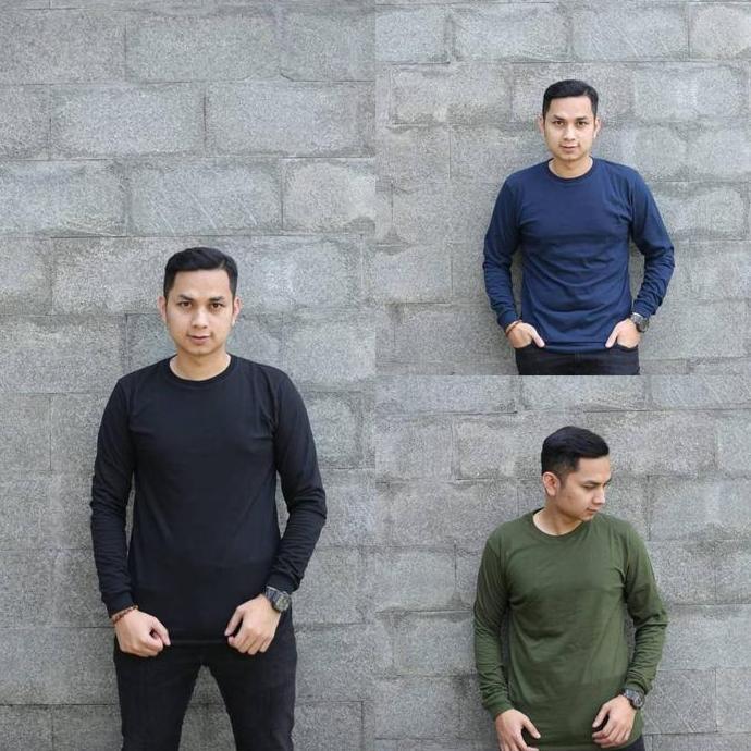 Termurah / Hot Sale Kaos Lengan Panjang Polos Pria - Kaos Long Sleeve Polos Pria Bahan
