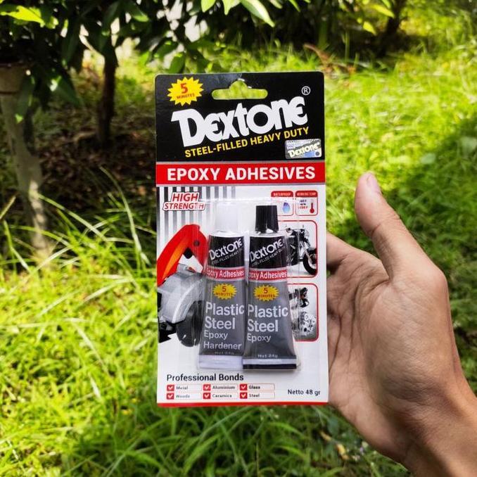 Potere- Lem Dextone 5M Besar 48Gram / Lem Dextone Plastic Steel Expoxy / Lem Besi 5 Menit