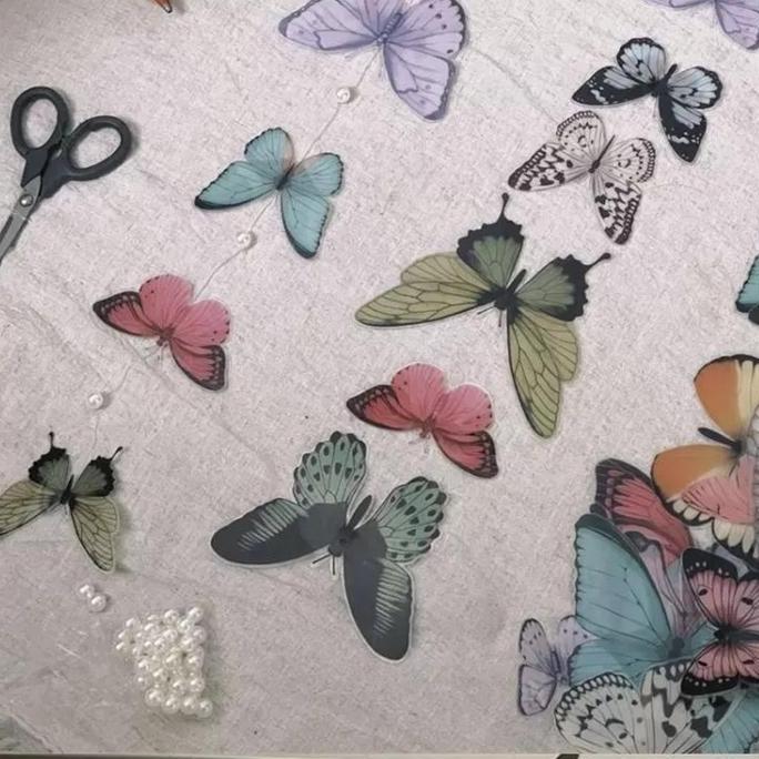 6M Tirai Manik Manik Kupu Warna Tirai Pintu Jendela Satu Set Diy Hiasan Dinding Kupu Kupu Tirai Mani