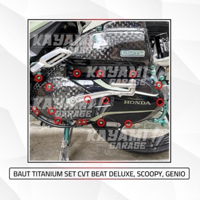 Baut Titanium Set Cvt Beat Deluxe,Genio,Scoopy