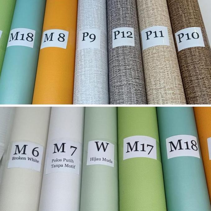 Attrezzo- Walpaper Wallpaper Wall Paper Sticker Stiker Dinding Tembok Tanpa Motif Polos Putih Hitam 