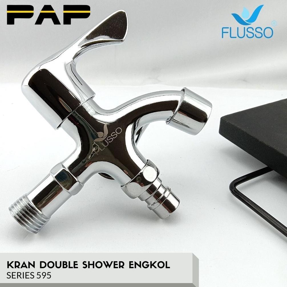 Flusso Paket Hemat Shower Set Komplit + Keran Double Flusso Original Garansi Series 595