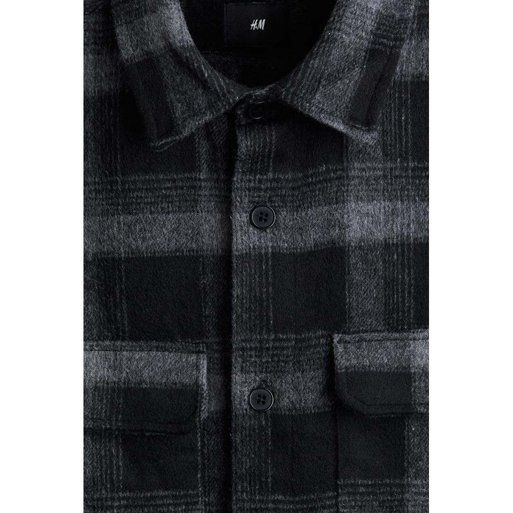 Cuci Gudang Kemeja Flanel Veterano Hnm Reguler Fit Oversize Kemeja H&M Laki-Laki