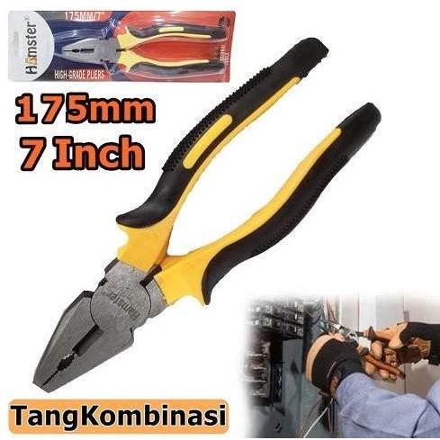 TANG JEPIT KOMBINASI 7" TANG 7 INCH LONG NOSE COMBINATION PLIERS TEBAL BESI KUAT BESAR JEPIT CAPIT