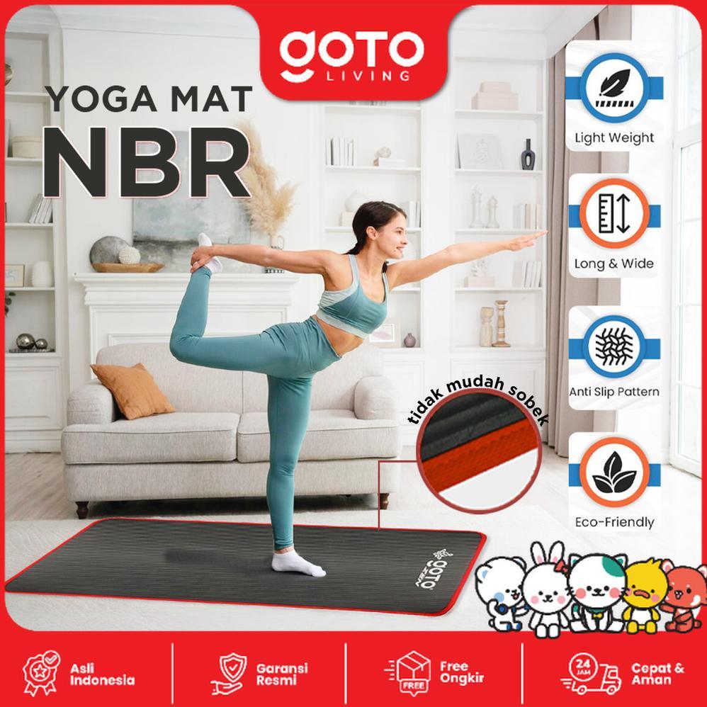 Goto Zen Nbr Yoga Mat 8Mm Matras Olahraga Poundfit Anti Slip Tebal