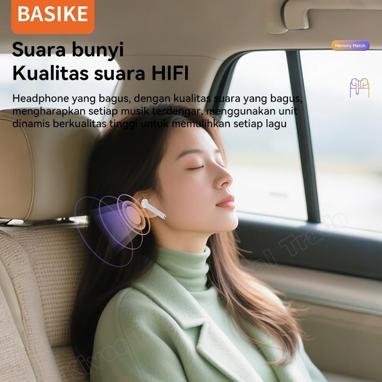 Promo Terbaru (Hot)Basike Headset Bluetooth Tws Wireless Earphone Earbuds Gaming Original Waterproof