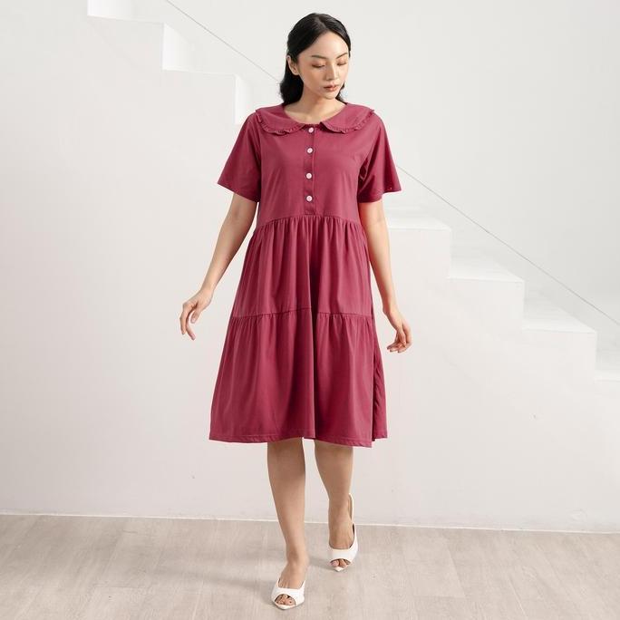 Forever Sweet Daster Kekinian Home Dress Daisy Busui Cantik Nyaman Wanita Tidur Kancing Panjang