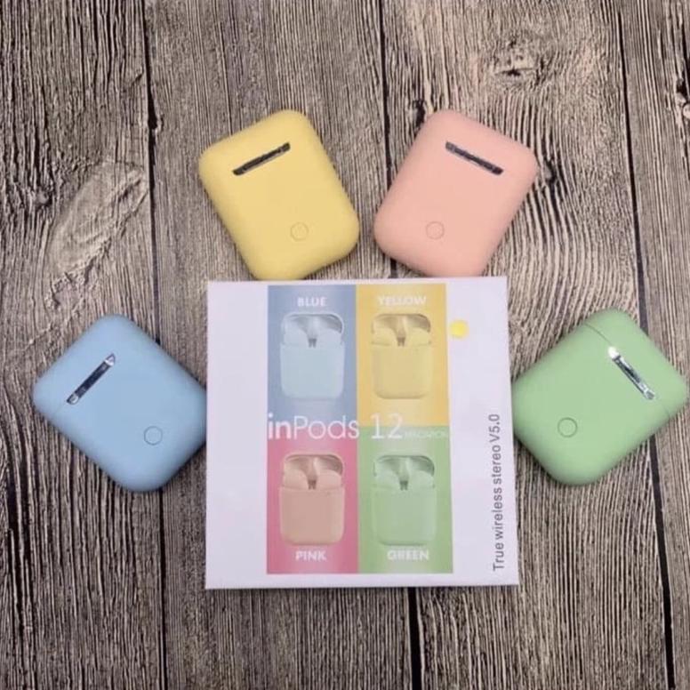 Hot Deals Headset Bluetooth Inpods 12 I12 Tws Macaron Earphone Bluetooth Simple Warna For Android Da