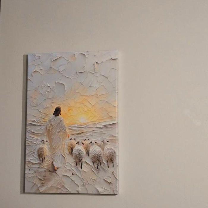 lukisan tuhan Yesus menggembala domba