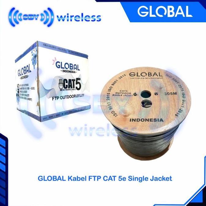 GLOBAL Kabel FTP CAT 5e Outdoor Single Jacket 305 Meter , LAN STP Cat5e