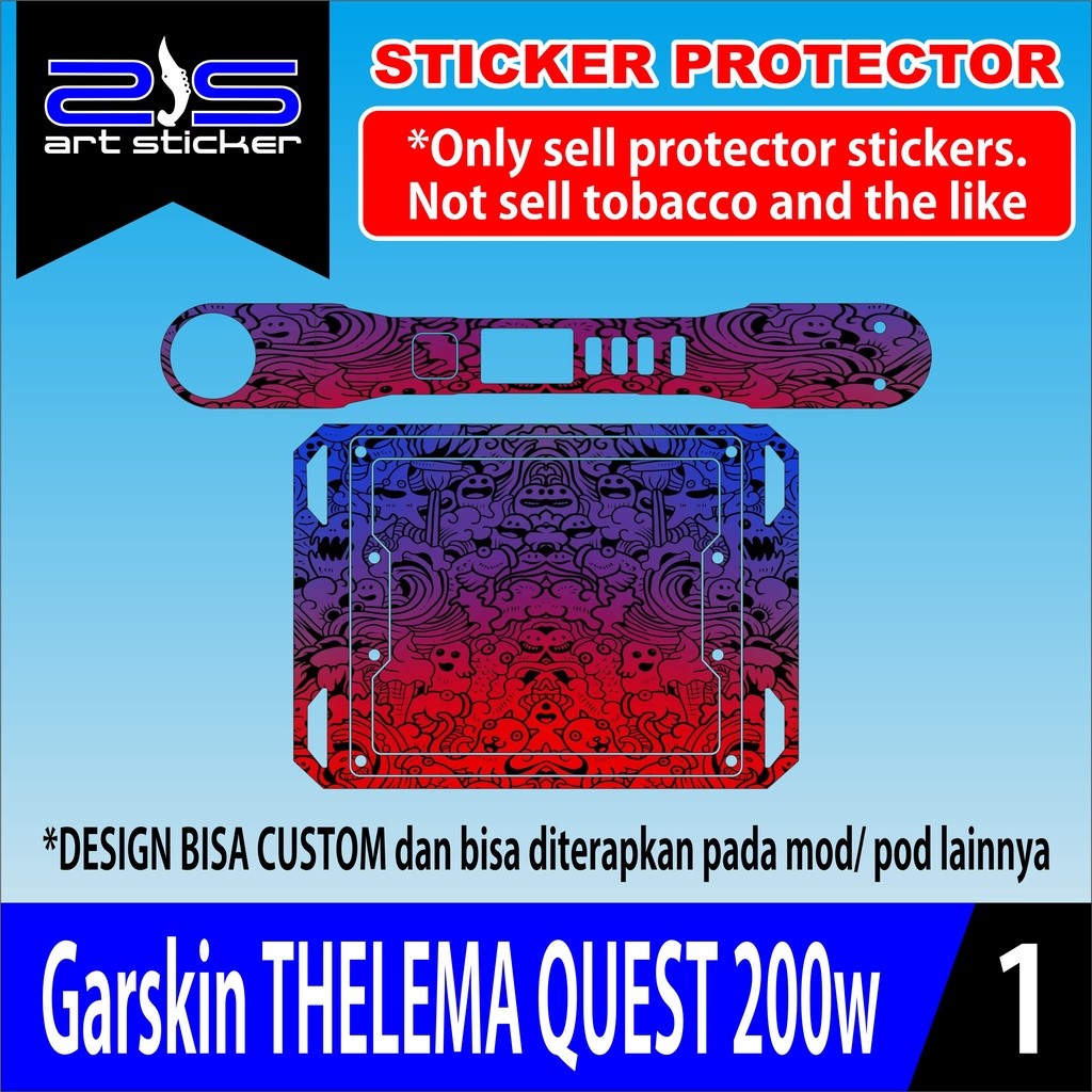 Promo 2Pcs Garskin Telema Quest 200w Red Blue Garskin Case Stiker Protector Free Custom COD