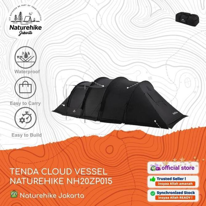 Terlaris Tenda Cloud Vessel 4 Frame Black Camping Glamping Naturehike Nh20Zp015