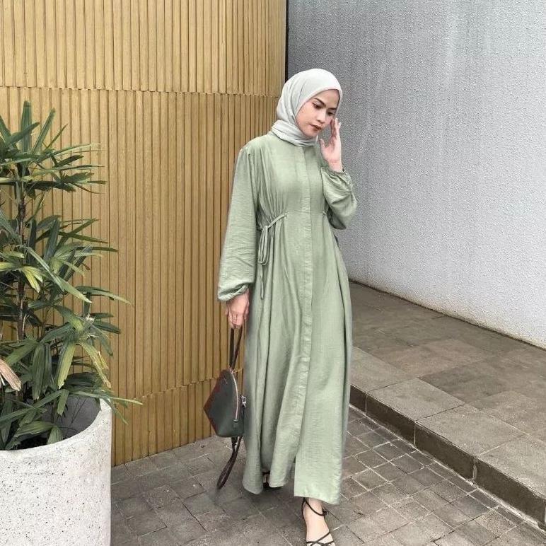 Hazel Dress Gamis Wanita Tali Bahan Hyget Super Premium
