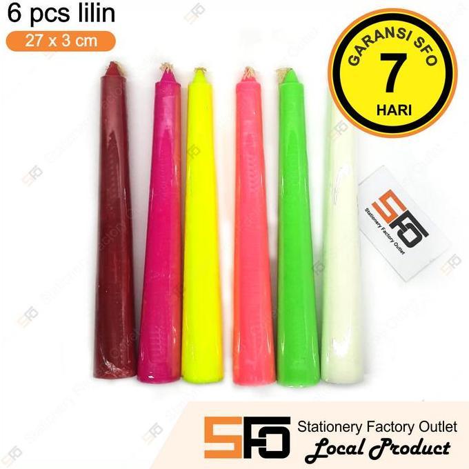 Lilin Warna Warni Besar isi 6