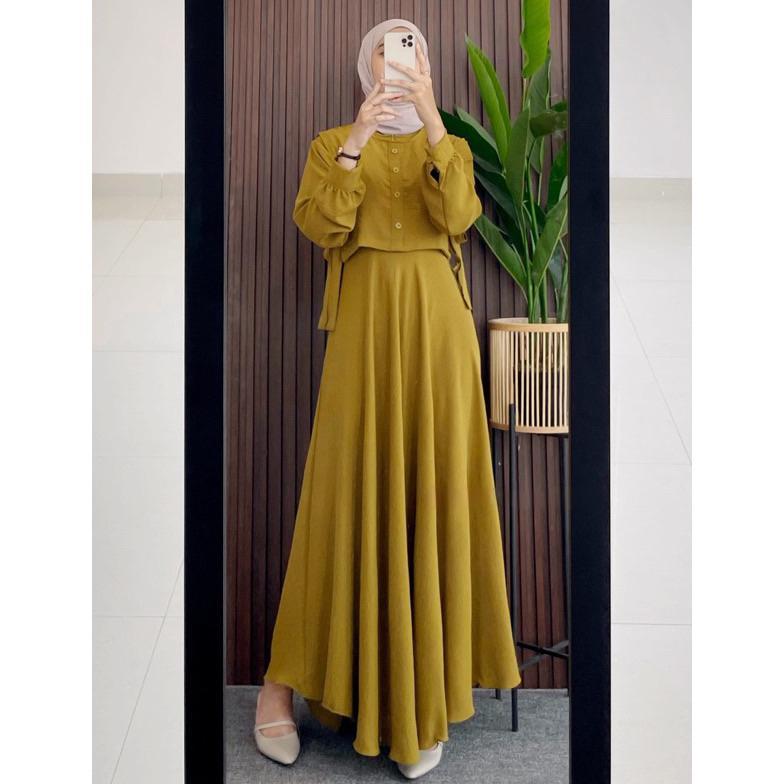 Zahra Vest Gamis Dress Wanita Original