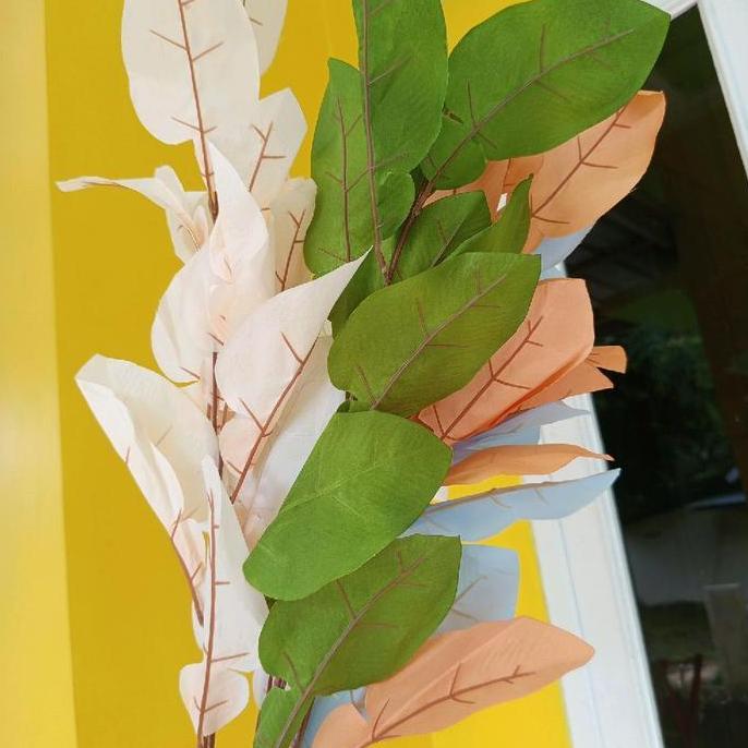 Daun Jeruk Tangkai Panjang Lusinan Daun Dekorasi Daun Plastik