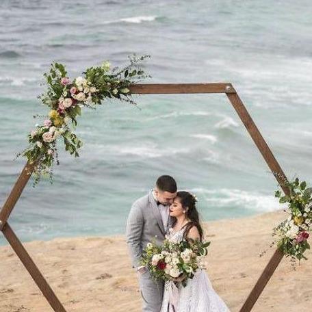 Backdrop Hexagon Wedding Rustic