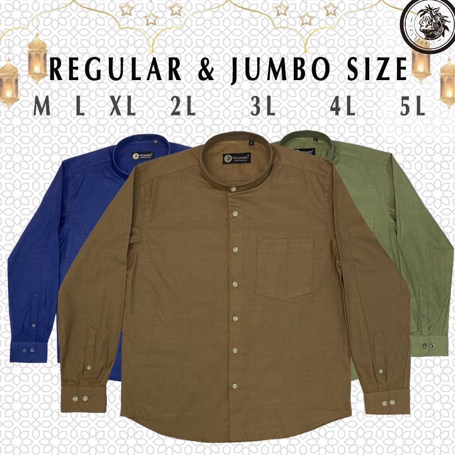 BRONIAGAID V4 CLASSIC DARKMAN M L XL 2L 3L 4L 5L - KEMEJA KOKO PRIA KATUN RAMI JUMBO BIG SIZE POLOS 