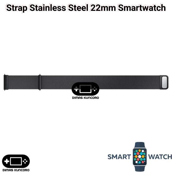 TERLARIS STRAP STAINLESS 22MM STAINLESS STEEL METAL TALI JAM TANGAN SMARTWATCH OLIKE SMARTWATCH HORI