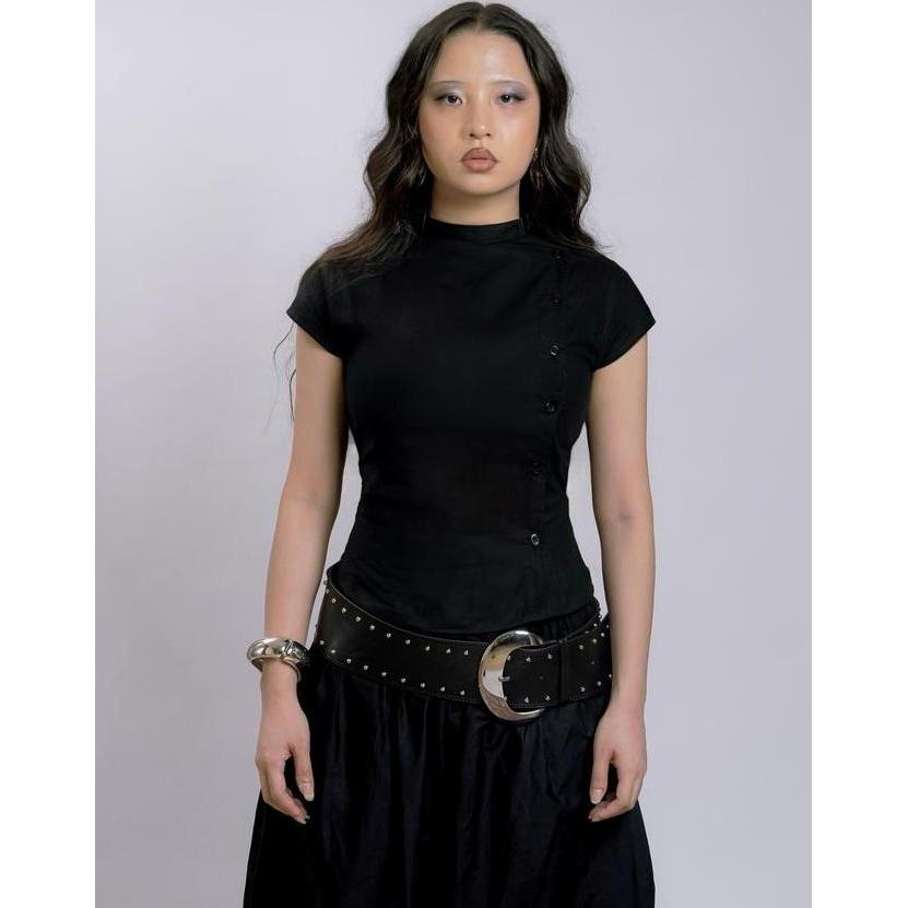 Wear Sarey - Wear Sarey Gia Shirt Short Sleeve Vintage-Inspired Japandi