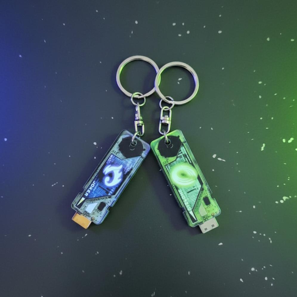 Gantungan Kunci Akrilik Gaia Memory Kamen Rider Joker Cyclone 2 Sisi Glossy