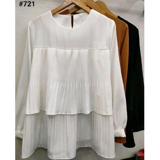 Atasan Blouse Plisket Atasan Blouse Plisket Double Layer 721