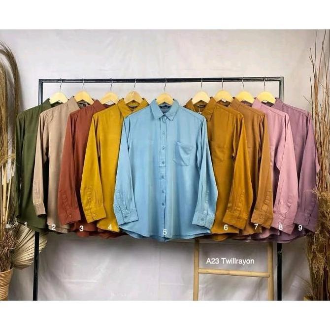 Kemeja Nurama - Kemeja Nurama Original Kemeja Putih Hitam Rayon/Kemeja Kerja / Polos