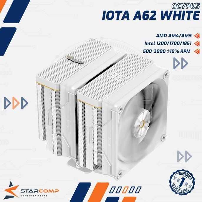 OCYPUS IOTA A62 Digital White Display Dual-tower Heatsink Air Cooler