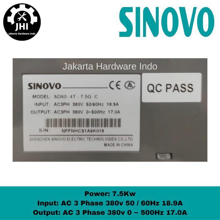 INVERTER VFD 7.5KW/10HP 380V 3Phase Variable Frequency Drive SINOVO