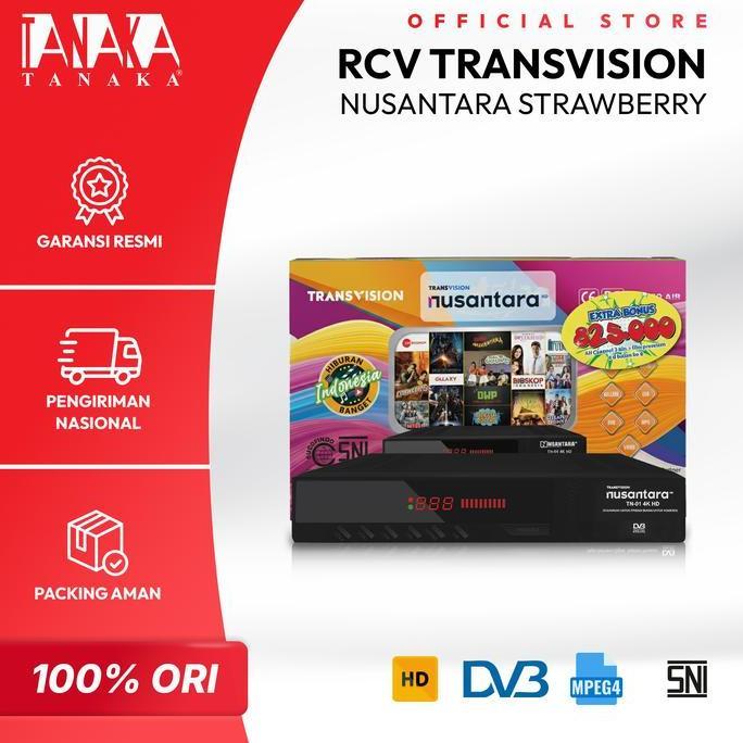 TANAKA RCV Transivision Nusantara HD STRAWBERRY Receiver Set Top Box Type T2 STB Siaran TV Digital G