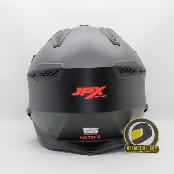 Helm JPX MX726R Crossover Hitam Doff Merah MX 726 R Modular