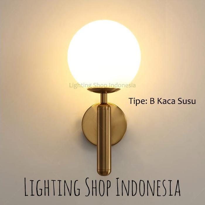 Lampu dinding gold kaca modern minimalis