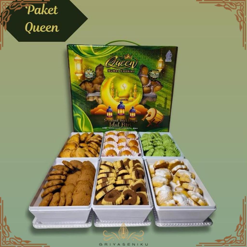 High Quality Queen Intan Sari Butter Cookies - Kue Lebaran - Kue Paket Isi 6 Toples - Grosir Kue Leb
