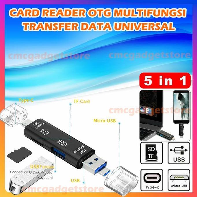 Card Reader 5 in 1 Type C Micro USB TF Memory Card OTG