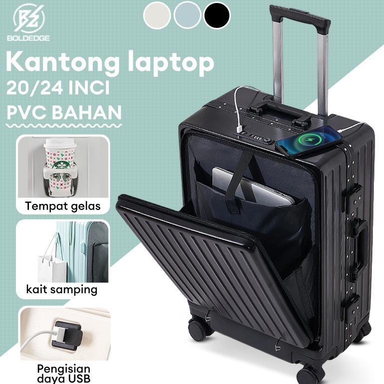 100% AMAN BOLDEDGE KOPER 20/24 INCH KOPER DENGAN PEMBUKAAN DEPAN LAPTOP 16 INCI TEMPAT GELAS PVC POR