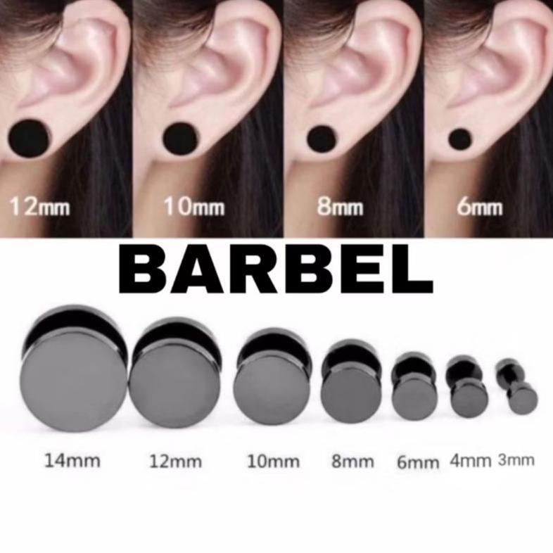 OFFICIAL MINISO BALI | SEPASANG ANTING BARBEL ANTING RODA PRIA WANITA BAHAN STAINLESS STEEL ANTI KAR